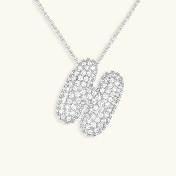 Initialen-Diamantkette mit Blasenschrift