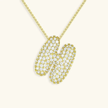 Initialen-Diamantkette mit Blasenschrift