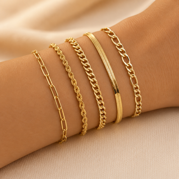 Ellis™ | Goldenes Armband-Set