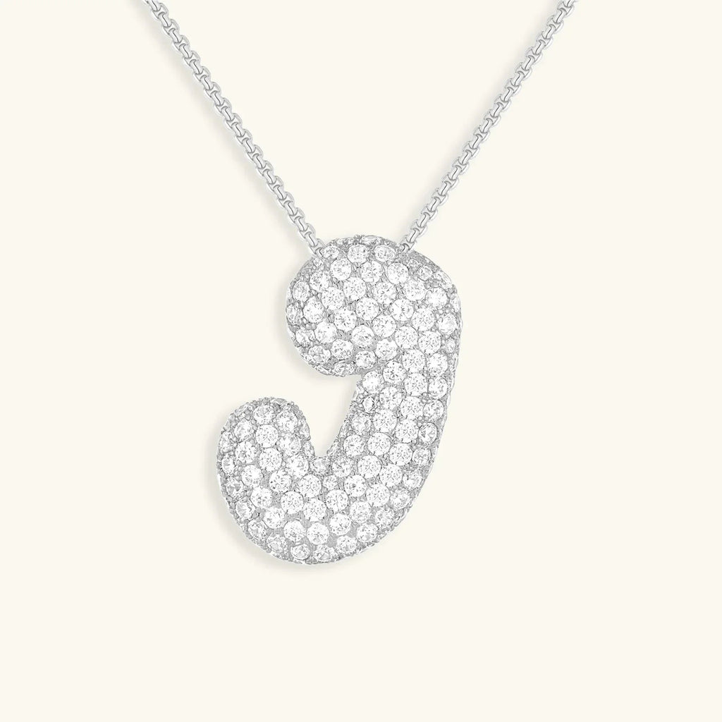 Initialen-Diamantkette mit Blasenschrift