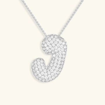 Initialen-Diamantkette mit Blasenschrift