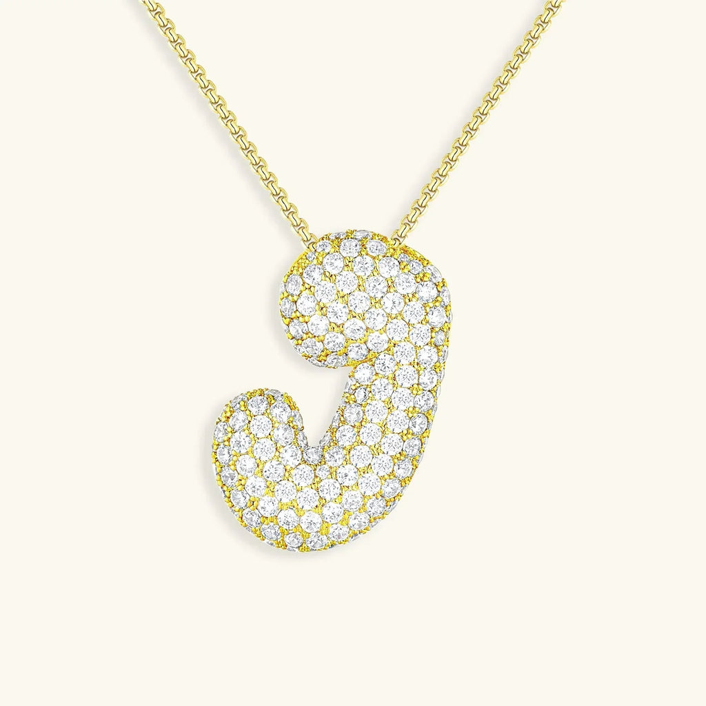 Initialen-Diamantkette mit Blasenschrift