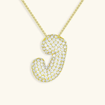 Initialen-Diamantkette mit Blasenschrift