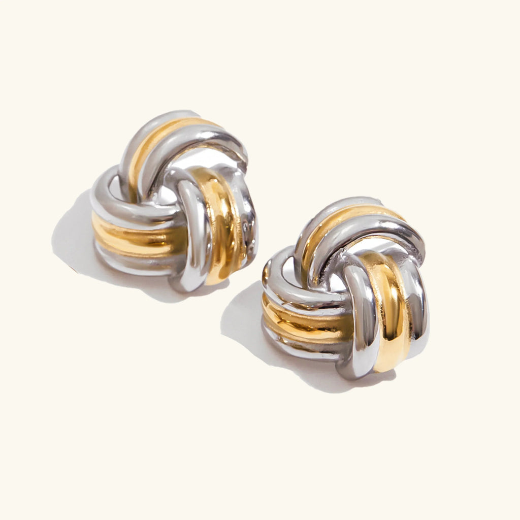Avielle Klobige Gold-Knoten-Ohrringe
