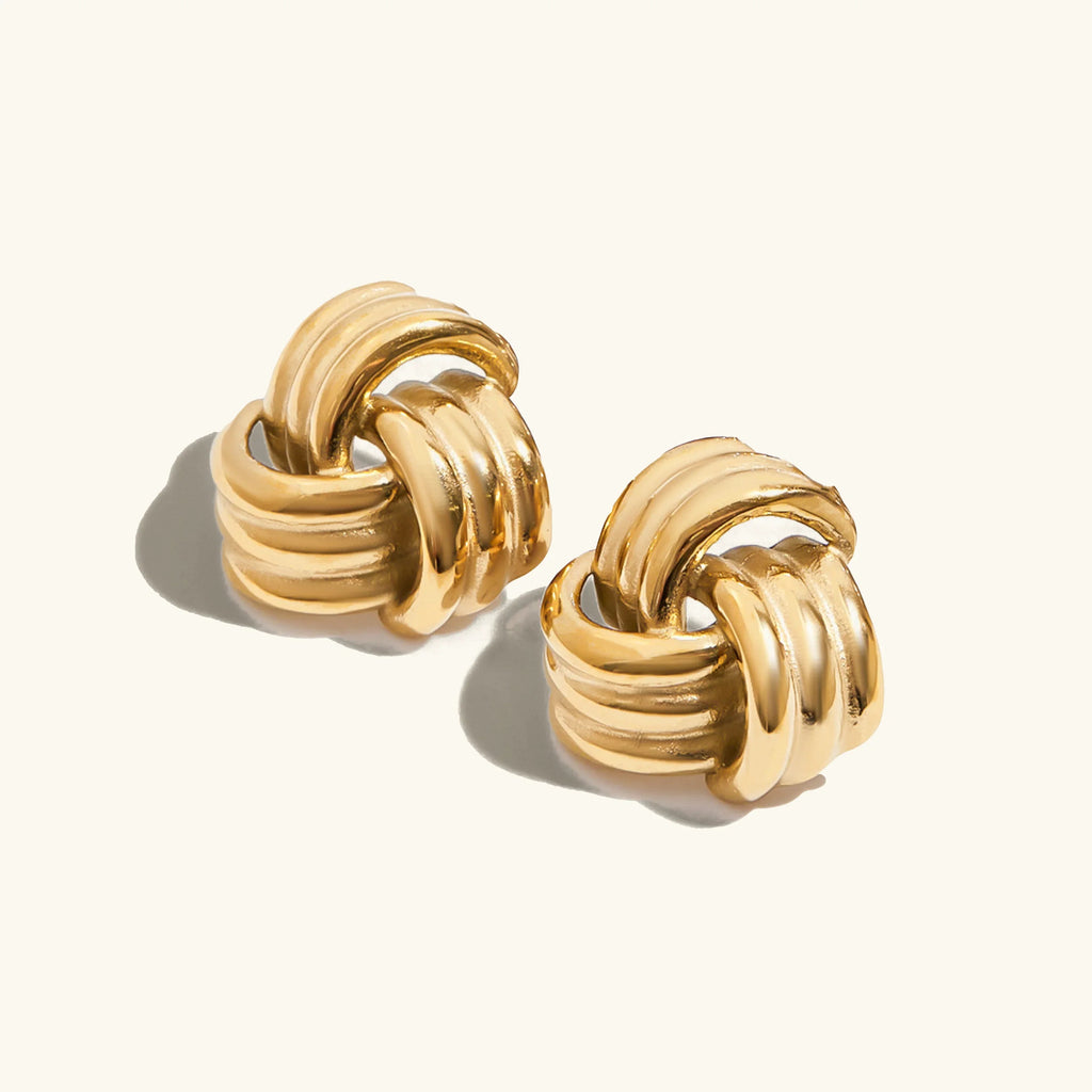 Avielle Klobige Gold-Knoten-Ohrringe