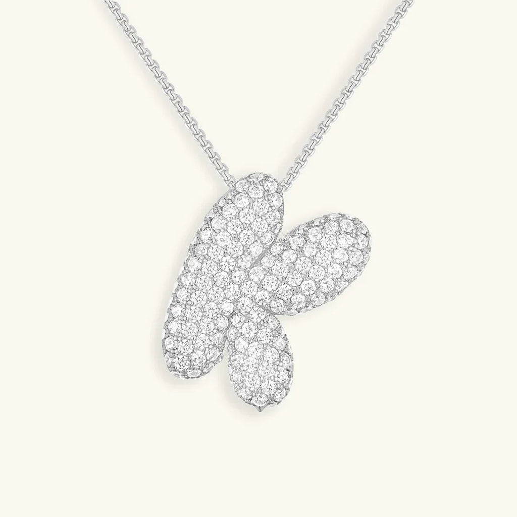 Initialen-Diamantkette mit Blasenschrift