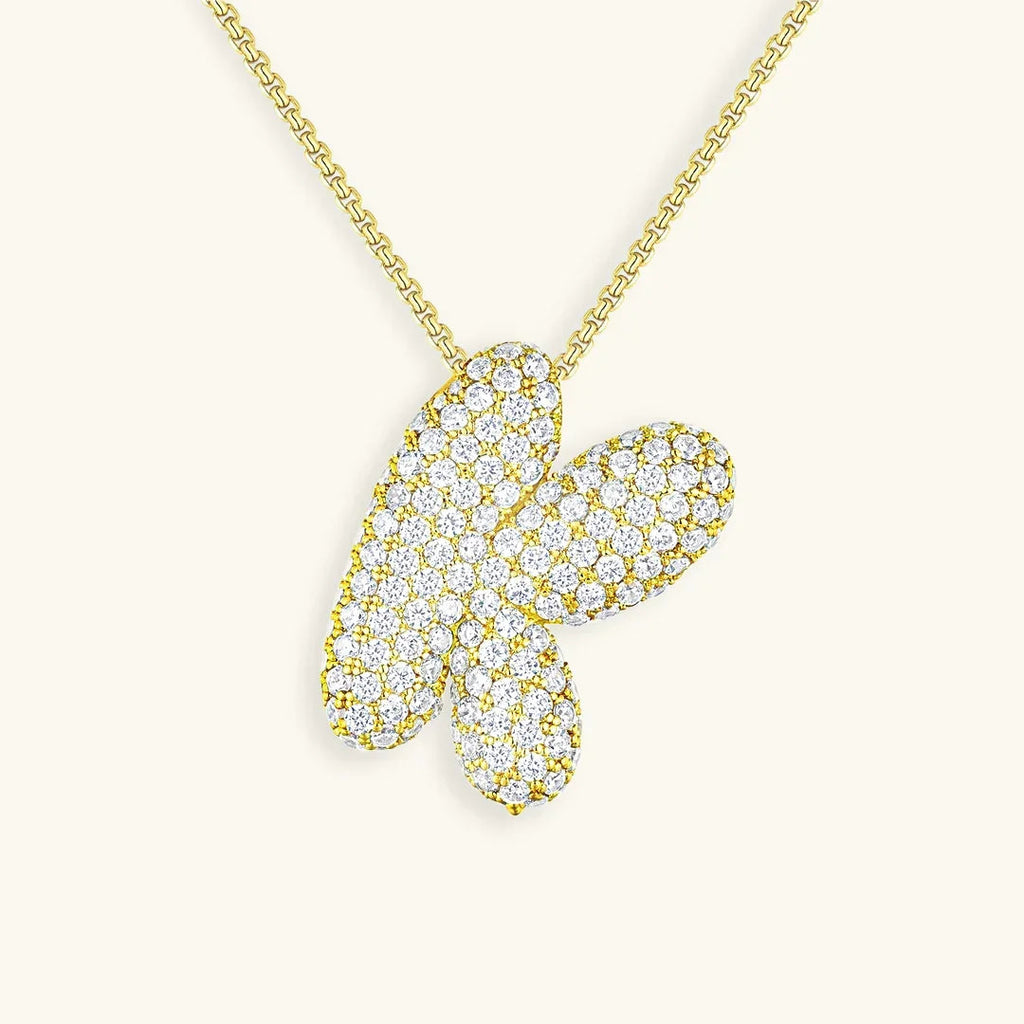 Initialen-Diamantkette mit Blasenschrift