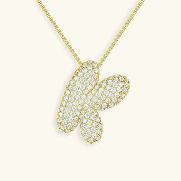 Initialen-Diamantkette mit Blasenschrift