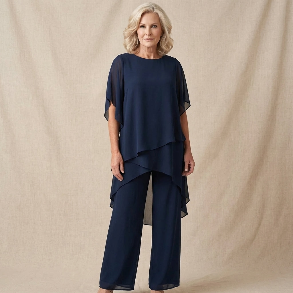 Kimmy | Drapiertes Oberteil mit Palazzo-Hose
