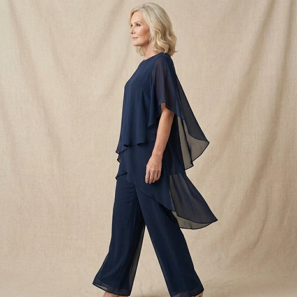 Kimmy | Drapiertes Oberteil mit Palazzo-Hose