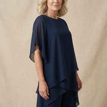 Kimmy | Drapiertes Oberteil mit Palazzo-Hose