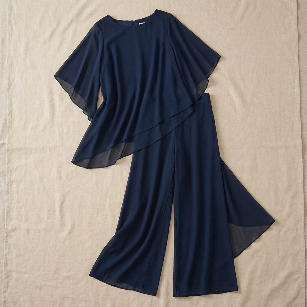 Kimmy | Drapiertes Oberteil mit Palazzo-Hose
