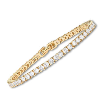 Goldenes Tennisarmband mit Moissanit