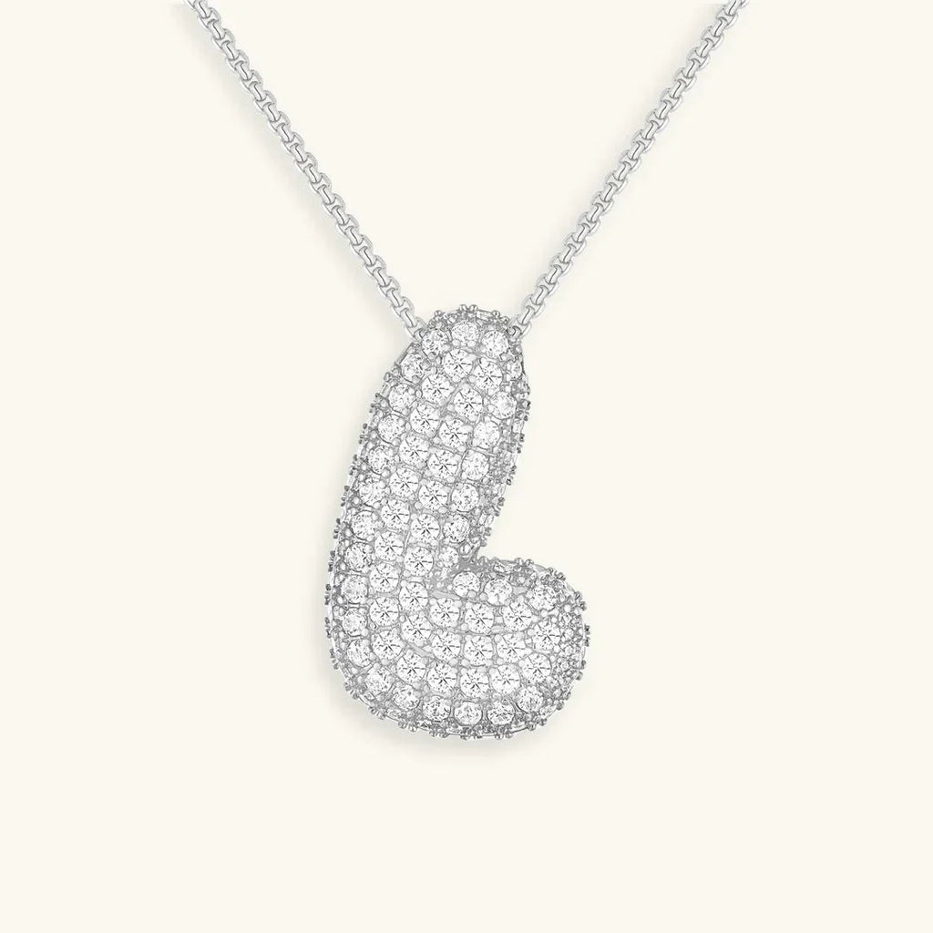 Initialen-Diamantkette mit Blasenschrift