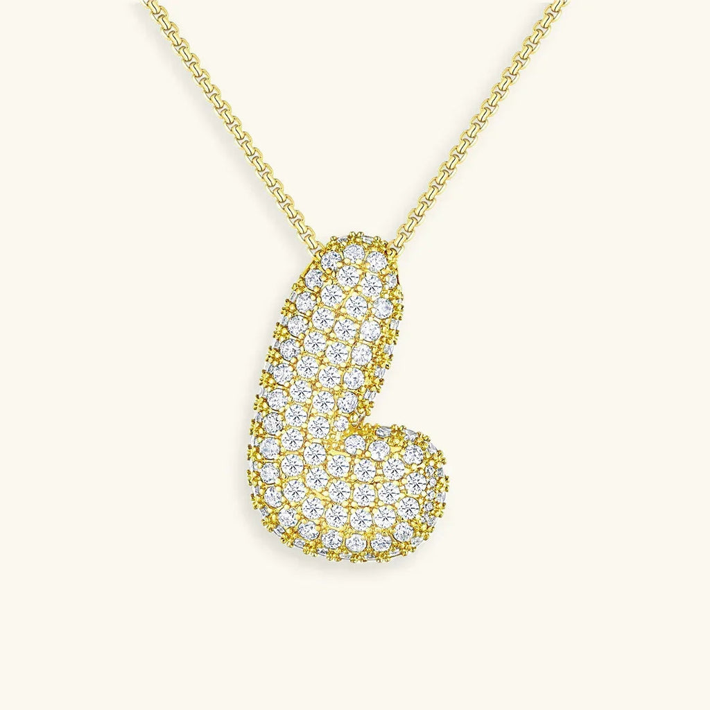 Initialen-Diamantkette mit Blasenschrift
