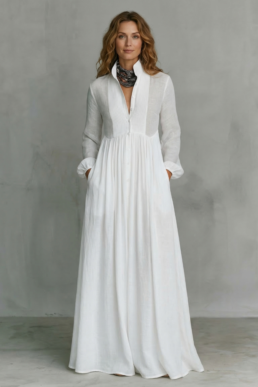 Luna | Zeitloses Leinen-Maxikleid