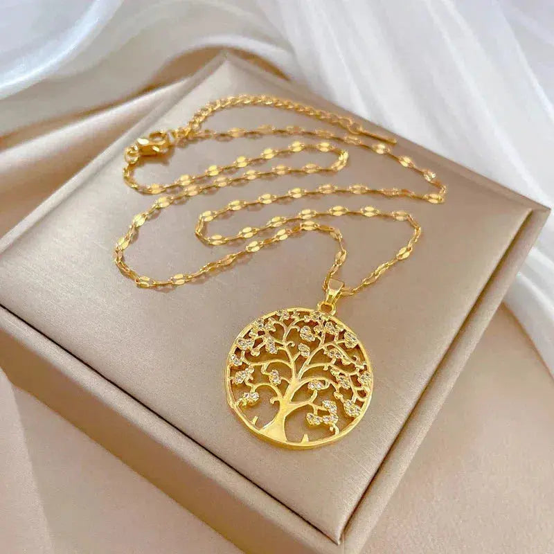 Lebensbaum-Anhänger in Gold