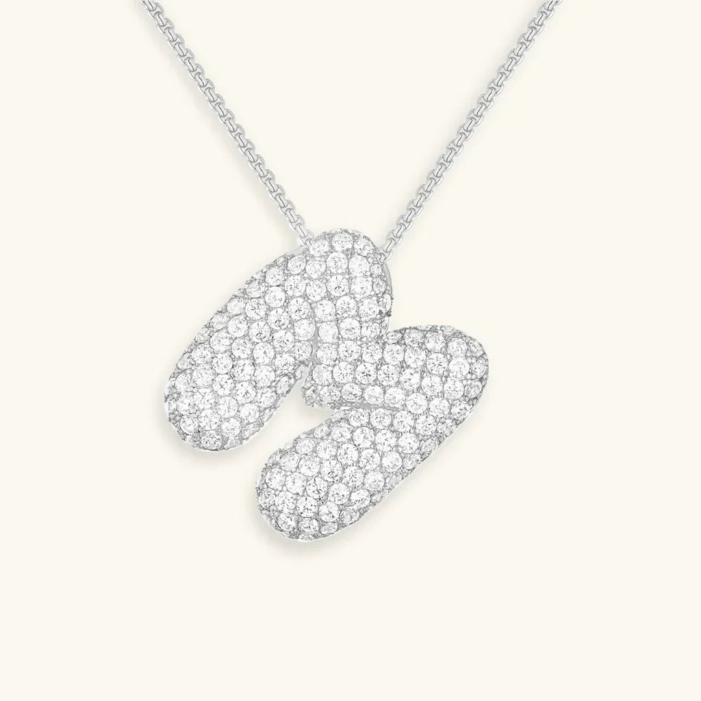 Initialen-Diamantkette mit Blasenschrift