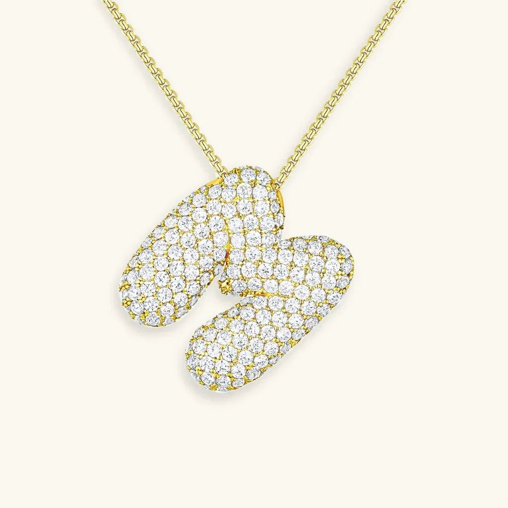 Initialen-Diamantkette mit Blasenschrift