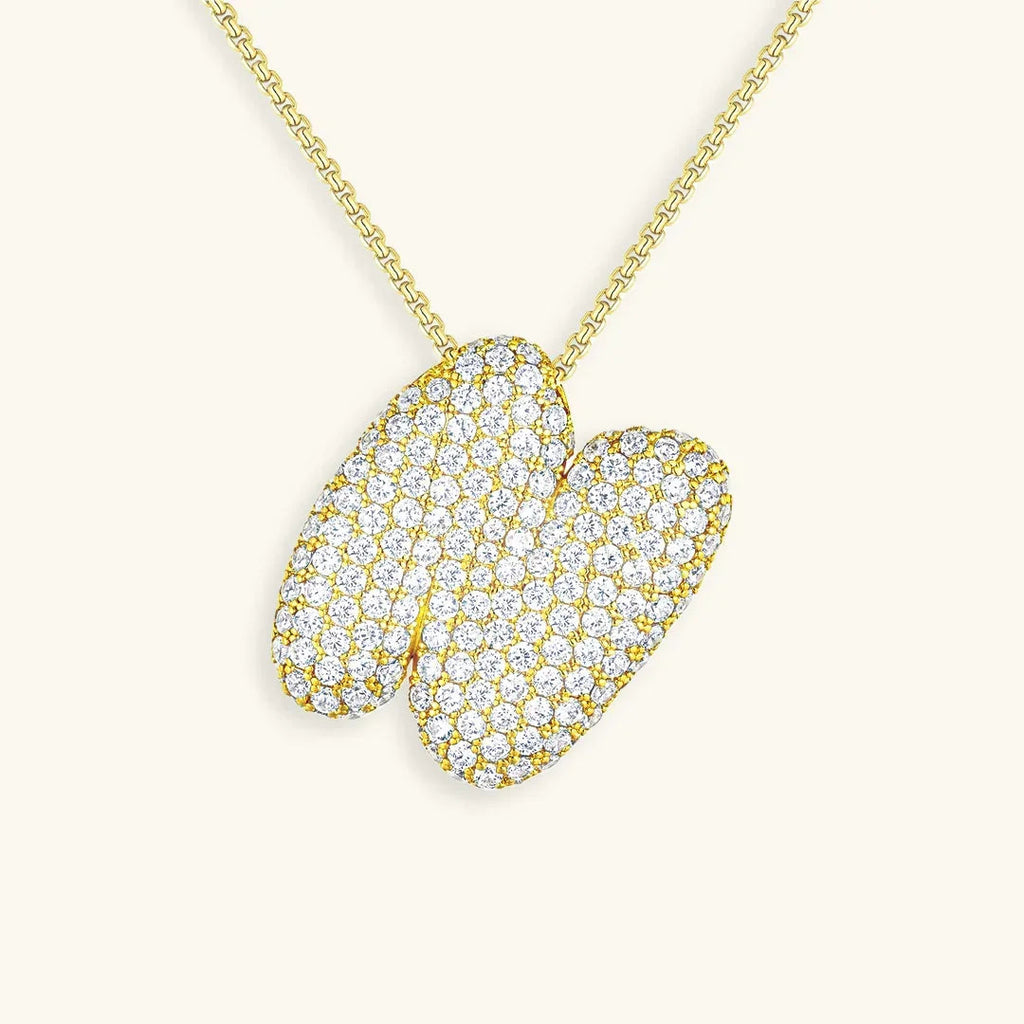 Initialen-Diamantkette mit Blasenschrift
