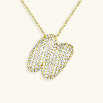 Initialen-Diamantkette mit Blasenschrift