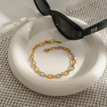 Addison Zweifarbiges Gold-Armband