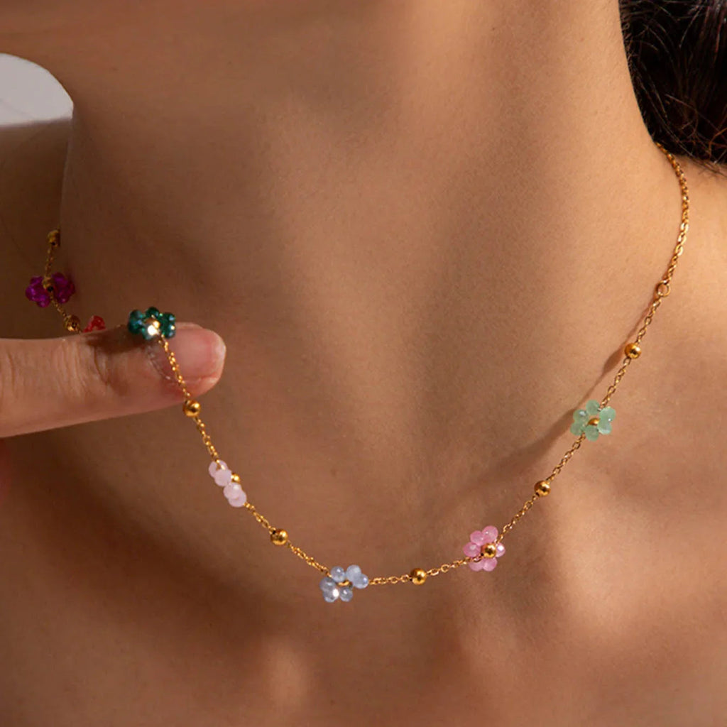 Azalea Blumen Gold Kette