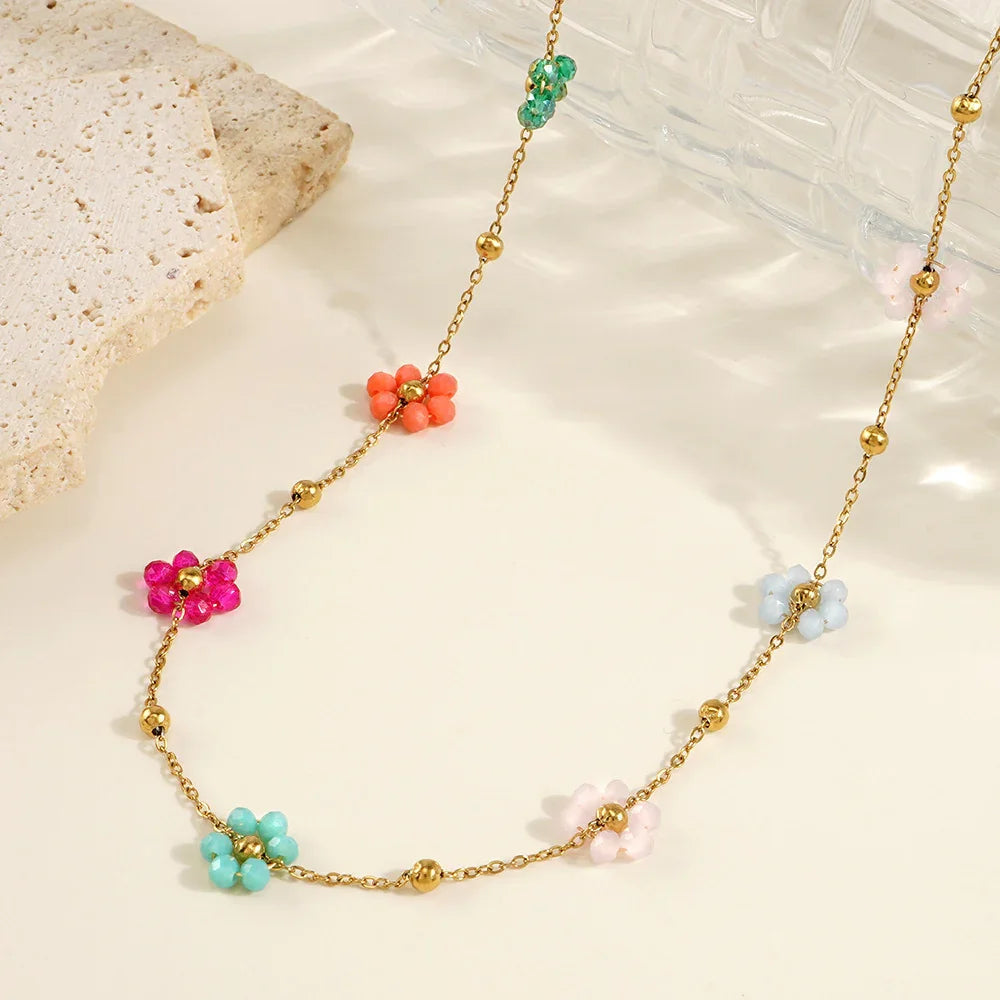 Azalea Blumen Gold Kette