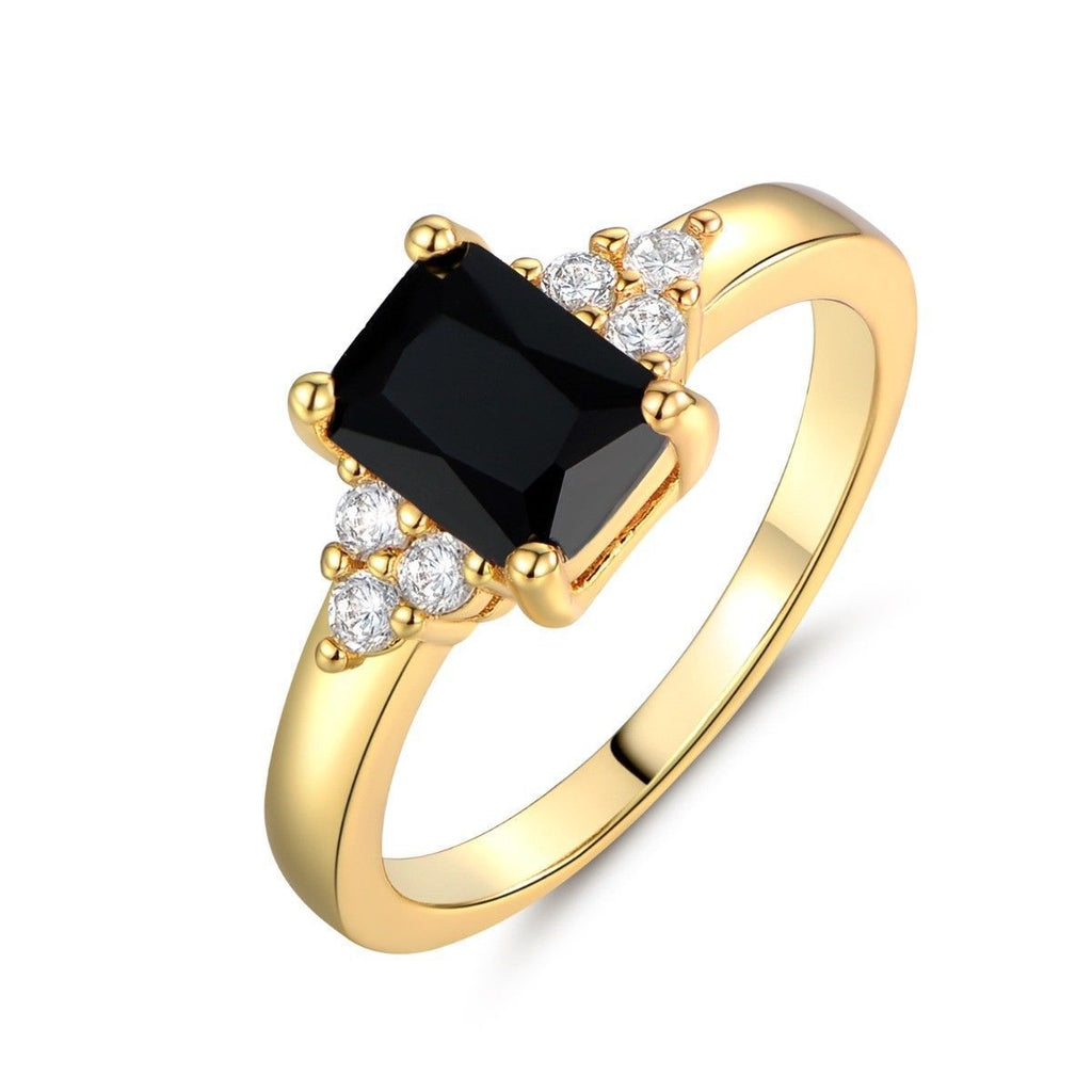 Schwarzer Spinell Baguette-Ring