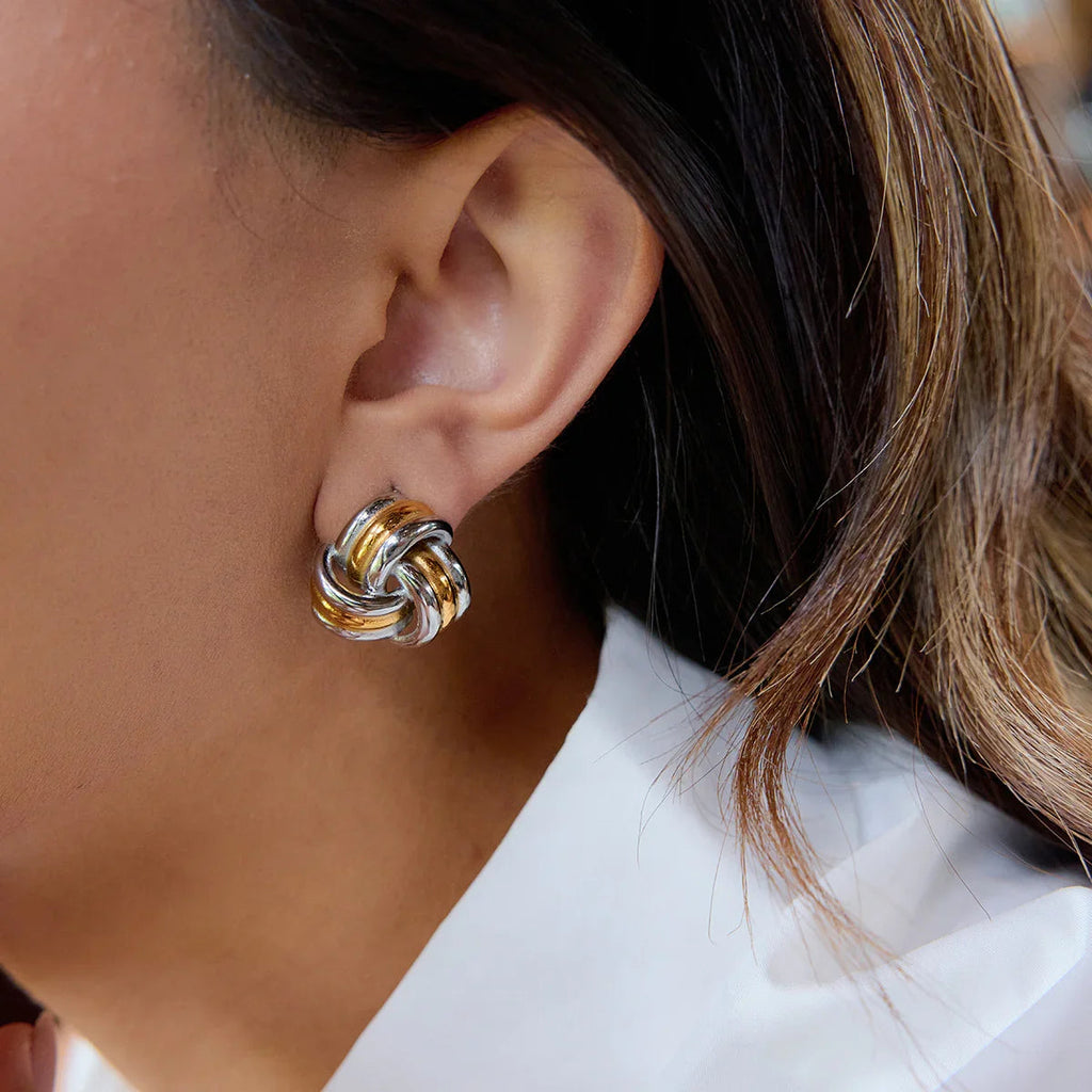Avielle Klobige Gold-Knoten-Ohrringe