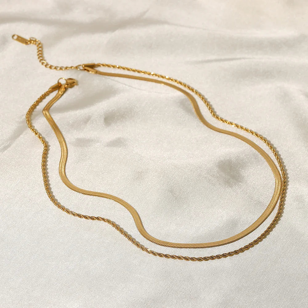Hailey Mehrlagige Gold Kette
