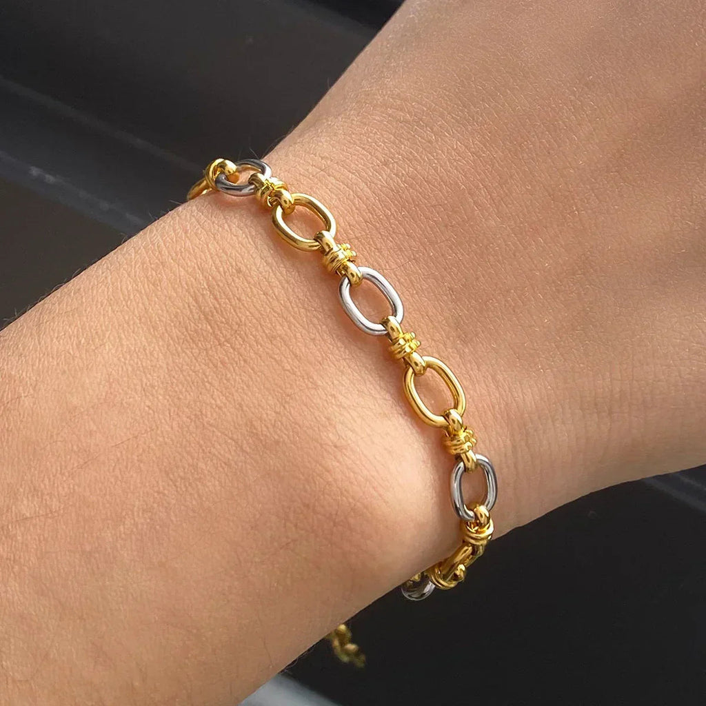 Addison Zweifarbiges Gold-Armband