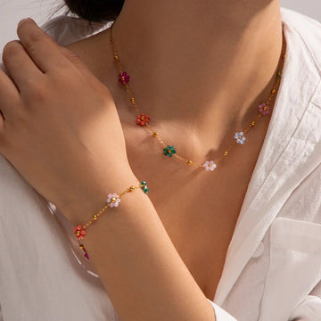 Azalea Blumen Gold Kette