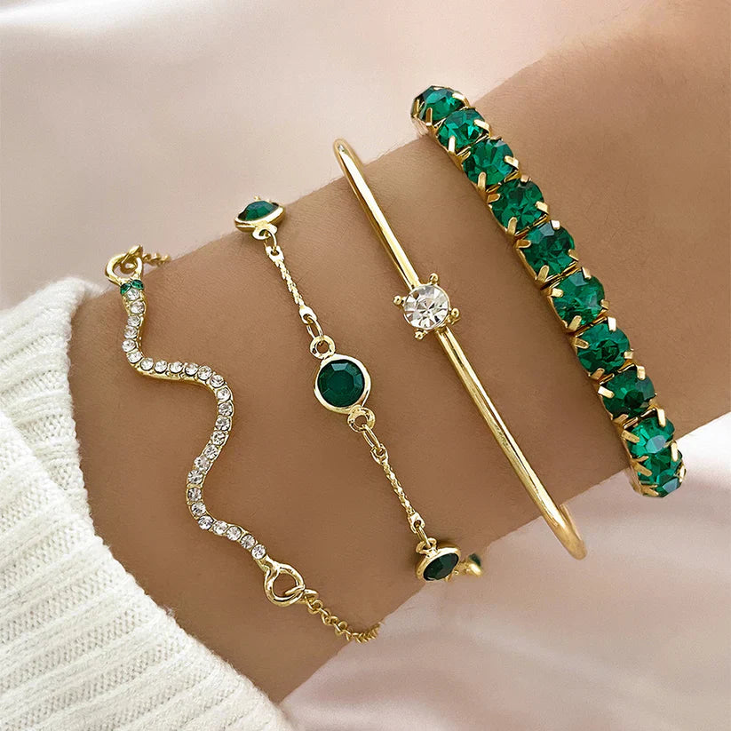 Armbandset Reiner Smaragd | Gold