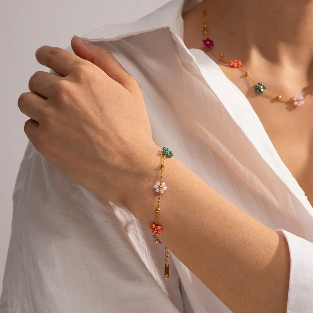 Azalea Blumen Gold Armband