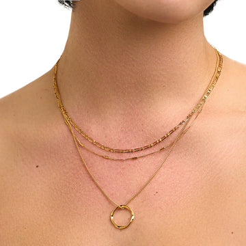 Offene Dreireihige Kreiskette | Gold