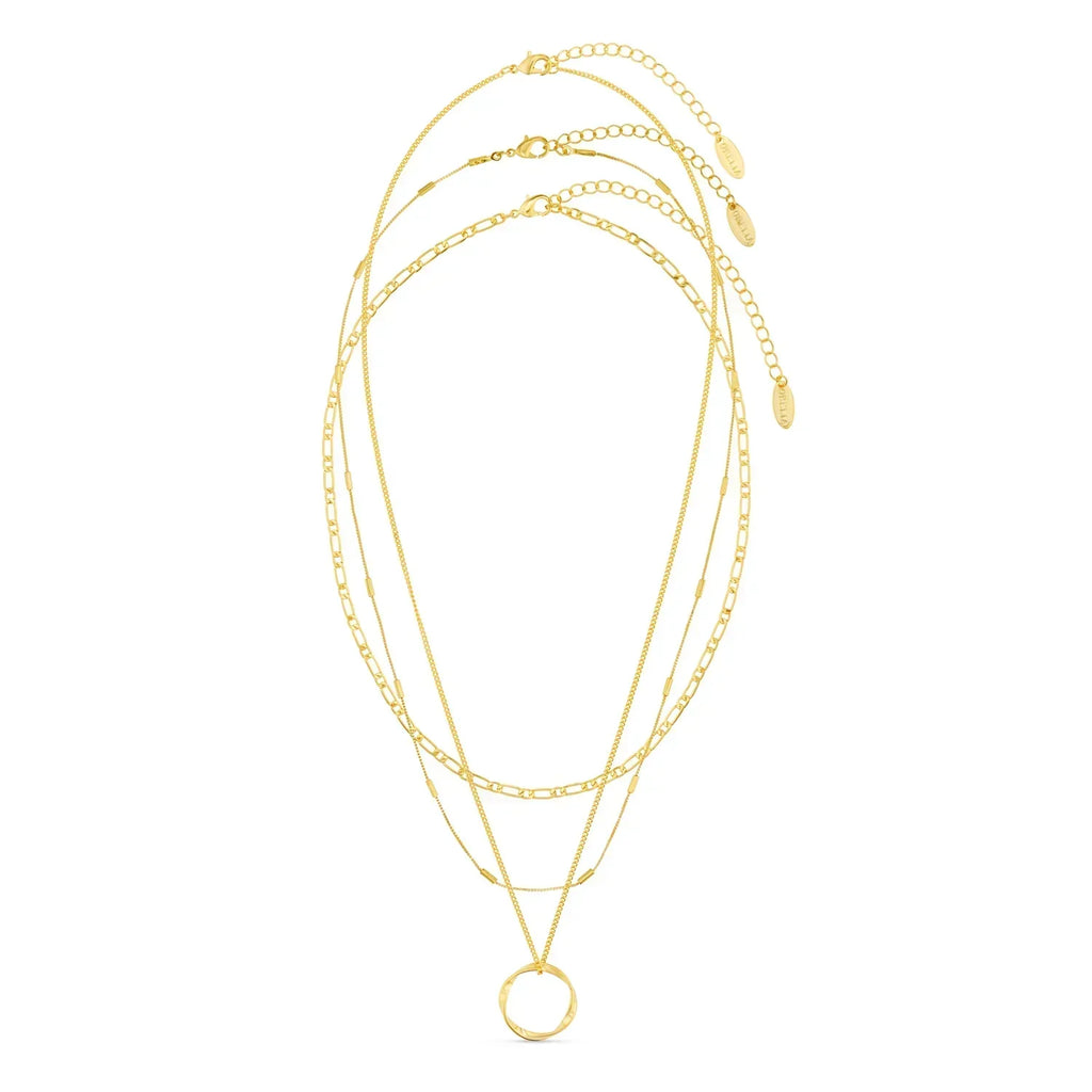 Offene Dreireihige Kreiskette | Gold