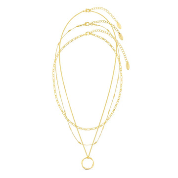 Offene Dreireihige Kreiskette | Gold
