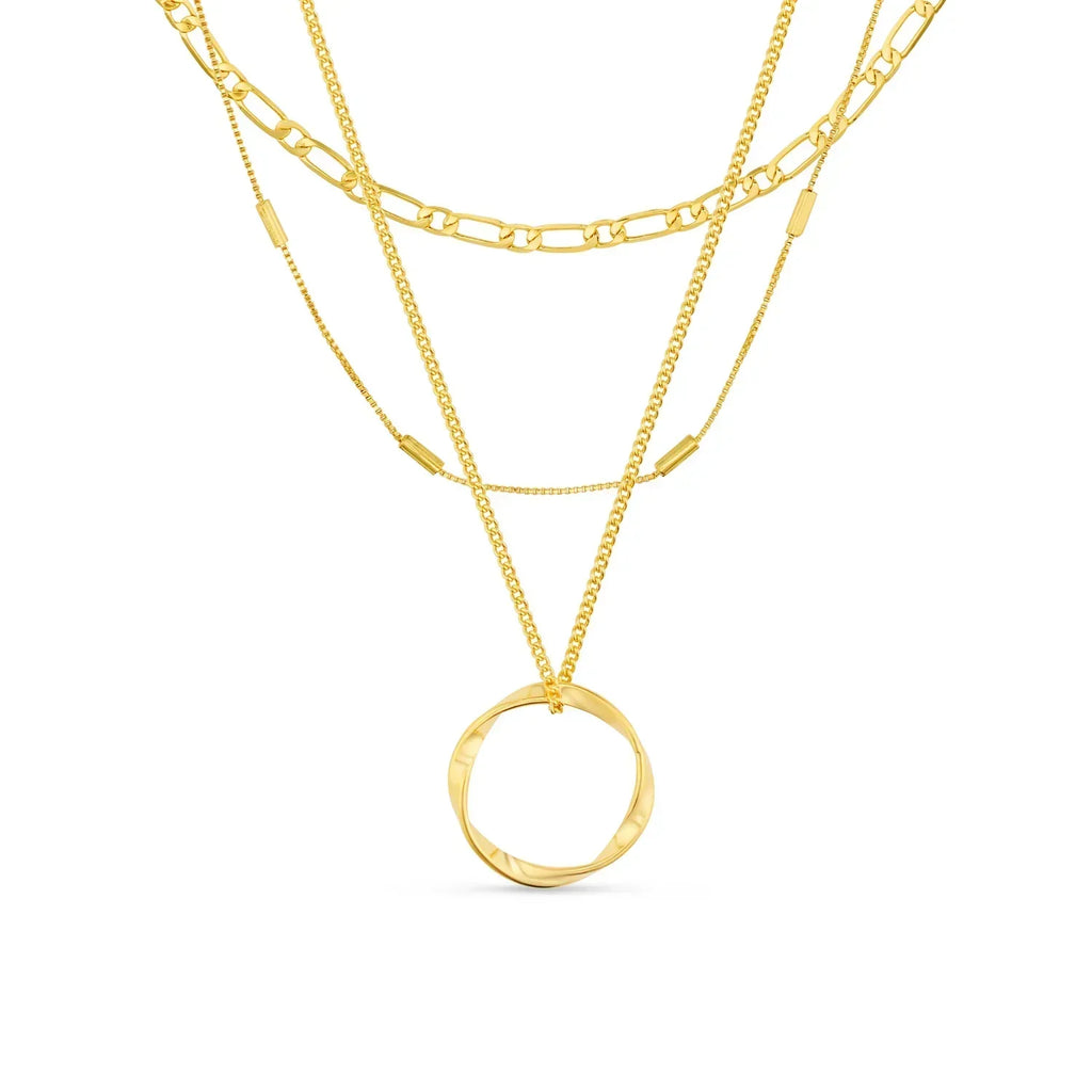 Offene Dreireihige Kreiskette | Gold