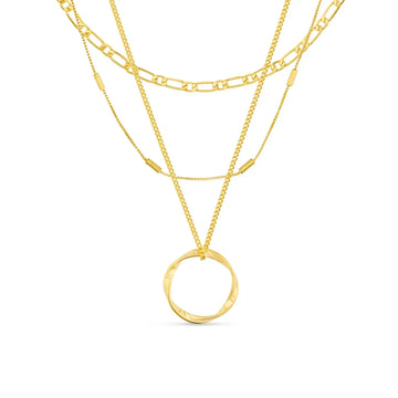 Offene Dreireihige Kreiskette | Gold