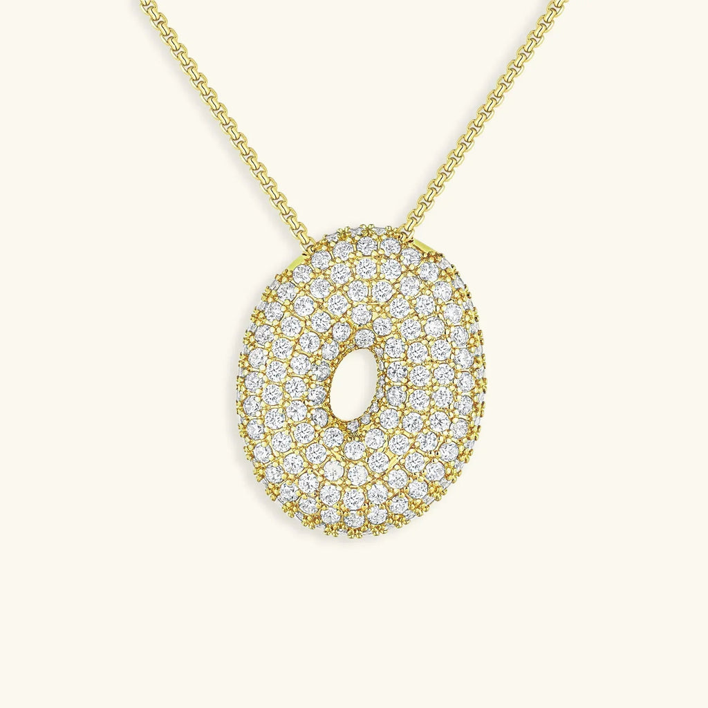 Initialen-Diamantkette mit Blasenschrift
