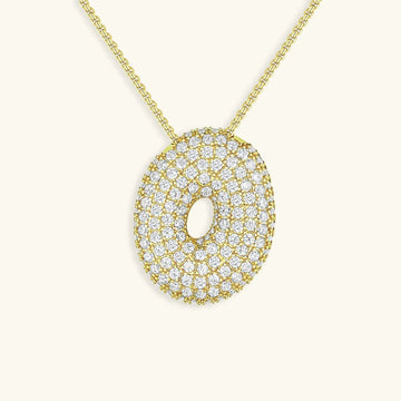 Initialen-Diamantkette mit Blasenschrift