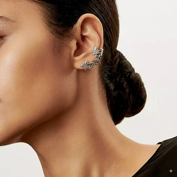 Vintage-Blaetter-Ohrringe aus Silber