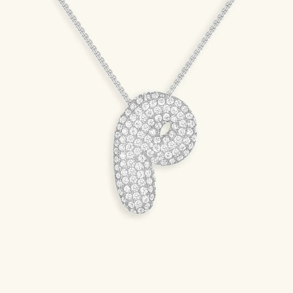 Initialen-Diamantkette mit Blasenschrift