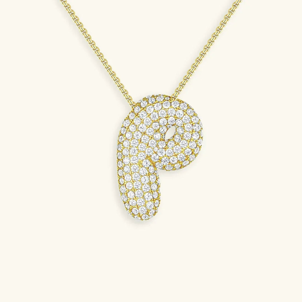 Initialen-Diamantkette mit Blasenschrift