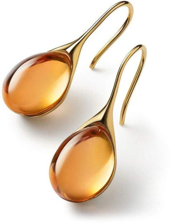 Hängende Kristallohrringe in Gold und Silber