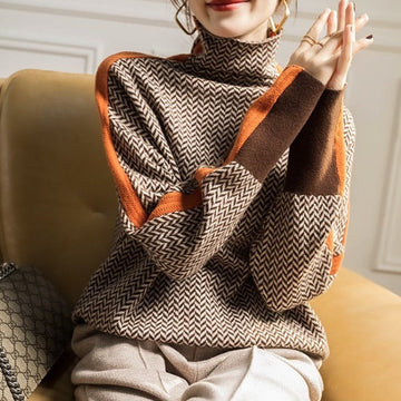 Brigitte Atelier | Malou – Rollkragenpullover mit Kontraststreifen