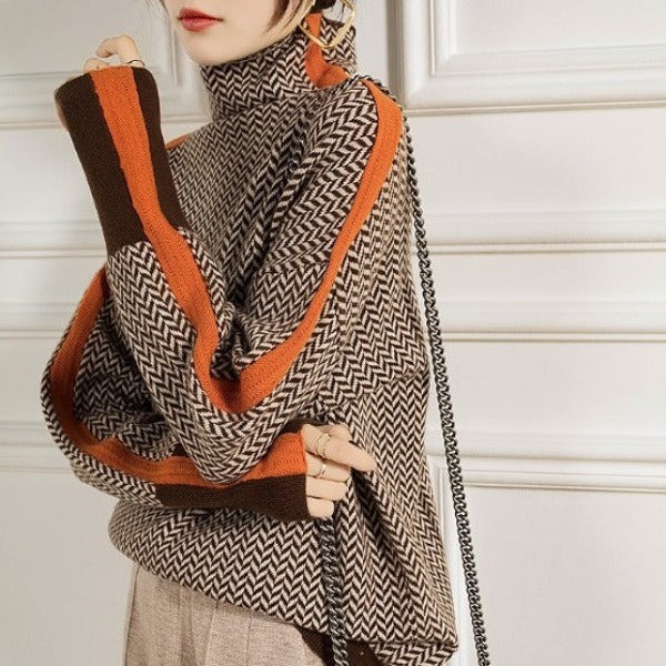 Brigitte Atelier | Malou – Rollkragenpullover mit Kontraststreifen