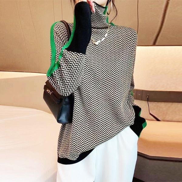 Brigitte Atelier | Malou – Rollkragenpullover mit Kontraststreifen