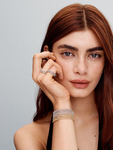 Pavé Cuban-Armband | Gold